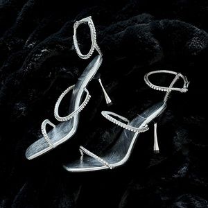 Jeffrey Campbell Demonica Heels Silver US 8.5